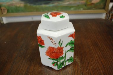 (n-6850) Käsitsimaalitud kaanega toos/ vaas "Moonid"