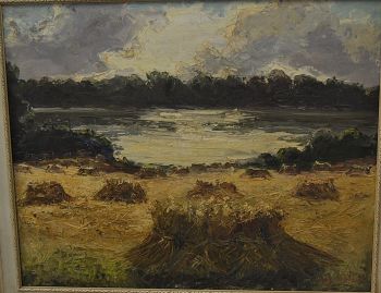 (n-6851) Lõuendil maal, järvevaade 2