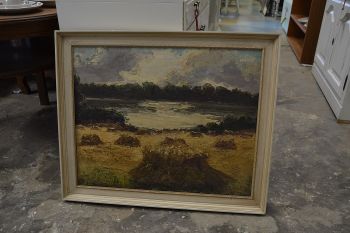 (n-6851) Lõuendil maal, järvevaade