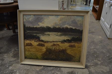 (n-6851) Lõuendil maal, järvevaade