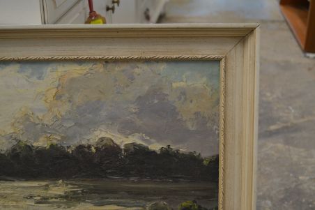 (n-6851) Lõuendil maal, järvevaade