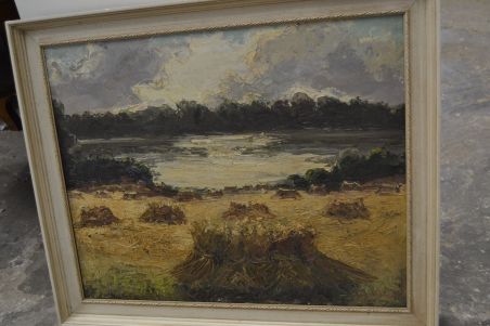 (n-6851) Lõuendil maal, järvevaade