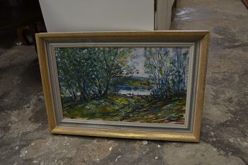 (n-6853) Lõuendil maal, järvevaade