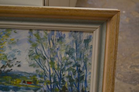 (n-6853) Lõuendil maal, järvevaade