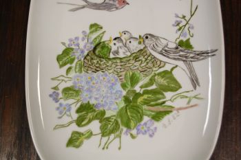 (n-6858)  Arzberg, käsimaalinguga vaagen/seinapilt "Pääsukesed" 2