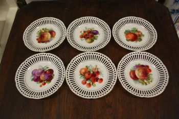 (n-6926/1) Pitsilised puuviljadega koogitaldrikud, 6tk