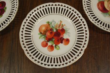 (n-6926/1) Pitsilised puuviljadega koogitaldrikud, 6tk 2