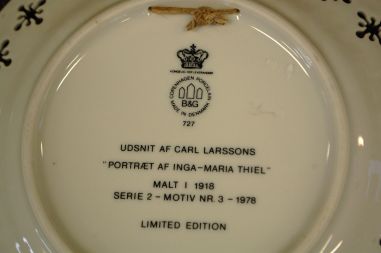 (n-6975/4) B&G Copenhagen Porcelain, kollektsioontaldrik nr. 3, seeria 2