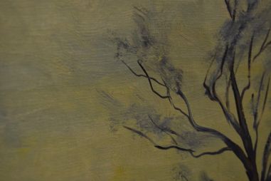 (L-667) Suur lõuendil maal Talvemaastik