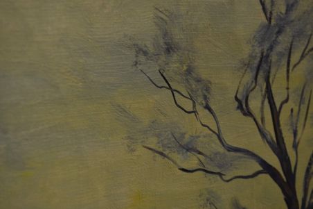 (L-667) Suur lõuendil maal Talvemaastik