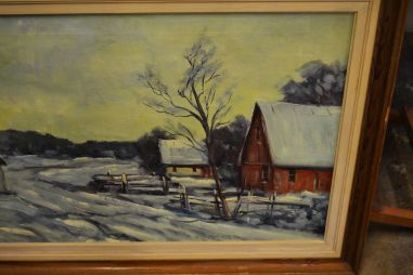 (L-667) Suur lõuendil maal Talvemaastik