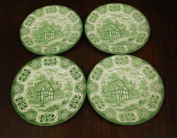 (n-7048/3) English Ironstone, rohelised salatitaldrikud, 4tk