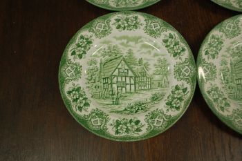(n-7048/3) English Ironstone, rohelised salatitaldrikud, 4tk 2