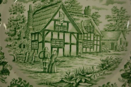 (n-7048/3) English Ironstone, rohelised salatitaldrikud, 4tk