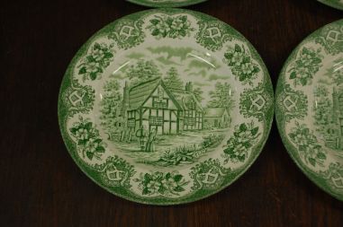 (n-7048/3) English Ironstone, rohelised salatitaldrikud, 4tk