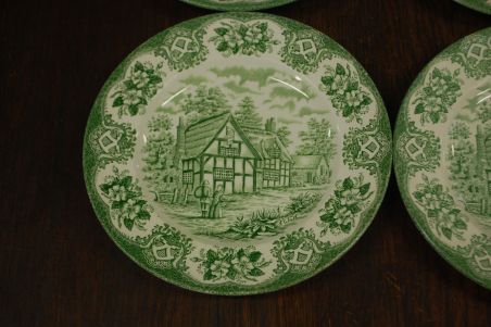 (n-7048/3) English Ironstone, rohelised salatitaldrikud, 4tk