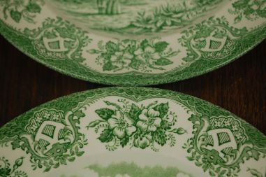 (n-7048/3) English Ironstone, rohelised salatitaldrikud, 4tk