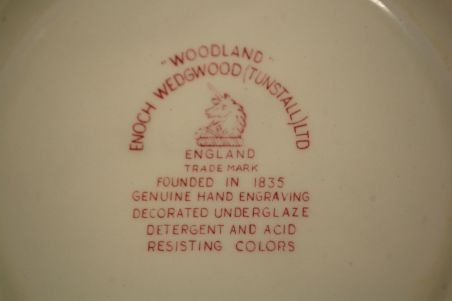 (n-7052) Enoch Wedgwood LTD, Woodland, supi-pastataldrikud, 5tk