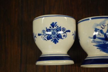 (n-7056) Delft Blue, käsitsimaalitud munatopsid, 3tk