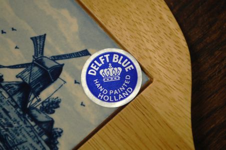 (n-7065) Delft Blue käsitsimaalitud lõikelaud juustule koos noaga