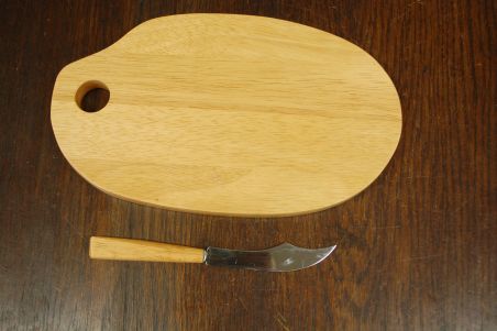 (n-7065) Delft Blue käsitsimaalitud lõikelaud juustule koos noaga