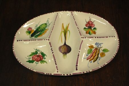 (n-7089) Käsitsimaalitud köögiviljadega suur vaagen