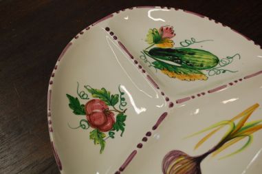 (n-7089) Käsitsimaalitud köögiviljadega suur vaagen