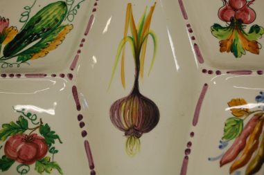 (n-7089) Käsitsimaalitud köögiviljadega suur vaagen