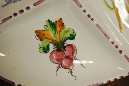 (n-7089) Käsitsimaalitud köögiviljadega suur vaagen