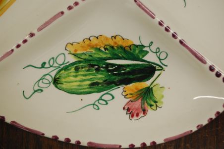 (n-7089) Käsitsimaalitud köögiviljadega suur vaagen