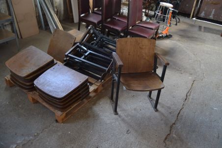 (L-696) Vanad kinosaali või teatritoolid, 4 istmega komplekt