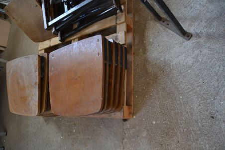 (L-696) Vanad kinosaali või teatritoolid, 4 istmega komplekt