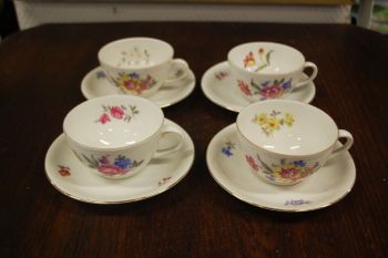 (n-7137/3) BM, C.W.S, lillelised kohvitassid-taldrikud, 4tk