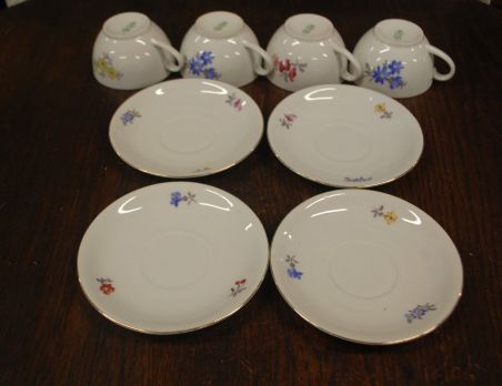 (n-7137/3) BM, C.W.S, lillelised kohvitassid-taldrikud, 4tk