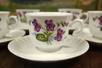 (n-7167/2) Bavaria Wunsiedel R Porcelaine, kannikestega kohvitassid-taldrikud, 5tk 2