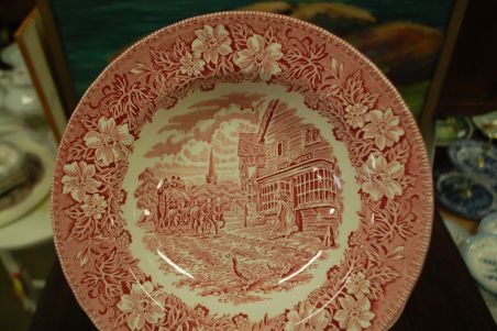 (n-7177/2) Royal tudor Ware Staffordshire, Coaching Taverns 1828, supi-pastataldrikud, 4tk