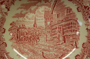 (n-7177/2) Royal tudor Ware Staffordshire, Coaching Taverns 1828, supi-pastataldrikud, 4tk