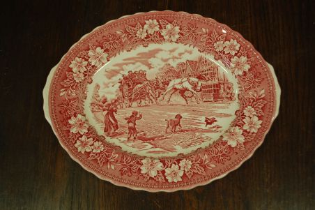(n-7177/3) Royal tudor Ware Staffordshire, Coaching Taverns 1828, ovaalne vaagen