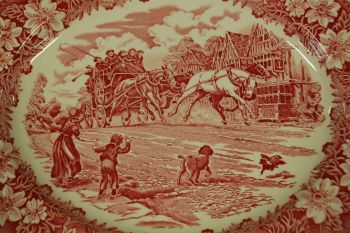 (n-7177/3) Royal tudor Ware Staffordshire, Coaching Taverns 1828, ovaalne vaagen 2