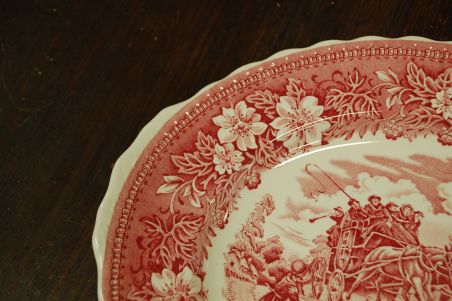 (n-7177/3) Royal tudor Ware Staffordshire, Coaching Taverns 1828, ovaalne vaagen