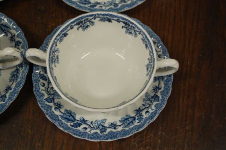 (n-7178/1) Myotts Country Life, Fine Staffordshire Ware, puljongtassid-taldrikud, 4tk