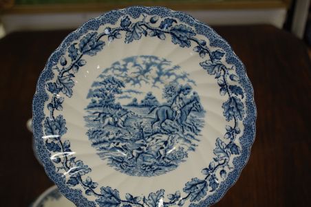 (n-7178/1) Myotts Country Life, Fine Staffordshire Ware, puljongtassid-taldrikud, 4tk