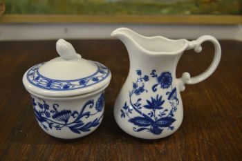 (n-7196/1) Wellco Krefeld Porzellan, Echt Kobalt sibulamustriline koorekann ja suhkrutoos