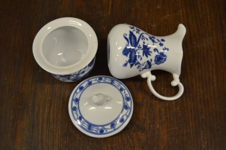 (n-7196/1) Wellco Krefeld Porzellan, Echt Kobalt sibulamustriline koorekann ja suhkrutoos