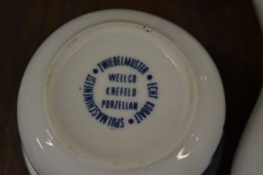 (n-7196/1) Wellco Krefeld Porzellan, Echt Kobalt sibulamustriline koorekann ja suhkrutoos