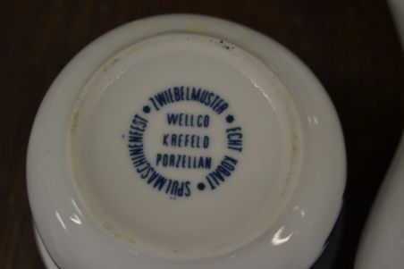 (n-7196/1) Wellco Krefeld Porzellan, Echt Kobalt sibulamustriline koorekann ja suhkrutoos