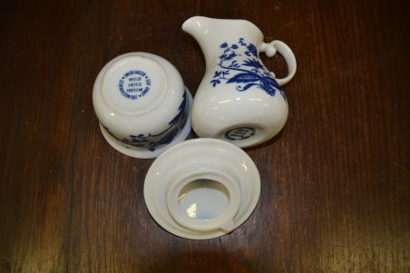 (n-7196/1) Wellco Krefeld Porzellan, Echt Kobalt sibulamustriline koorekann ja suhkrutoos