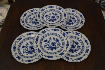 (n-7196/3) Wellco Krefeld Porzellan, sibulamustriline salatitaldrikud, 6tk