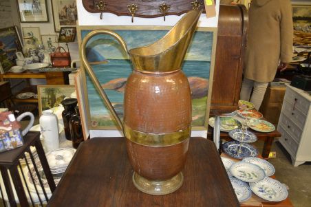 (n-7214) Mecap, suur kahevärviline metallist veenõu/ vihmavarjuhoidik