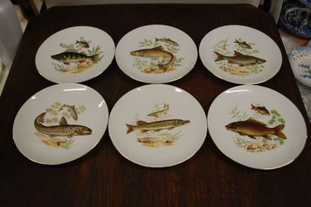 (n-7345) bavaria Bareuther Waldsassen, kalataldrikud, 6tk (n-7345) bavaria Bareuther Waldsassen, kalataldrikud, 6tk